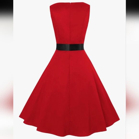 IHOT Red Swing Dress Retro Style - Picture 2 of 13